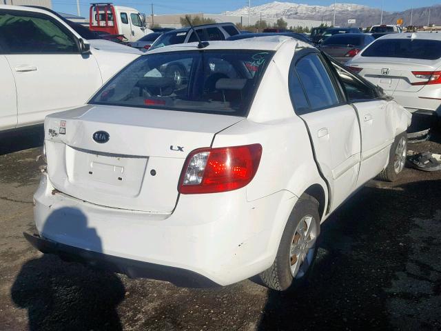 KNADH4A33A6628172 - 2010 KIA RIO LX WHITE photo 4