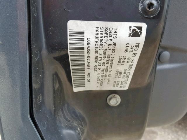 1G8AJ52F45Z144504 - 2005 SATURN ION LEVEL GREEN photo 10