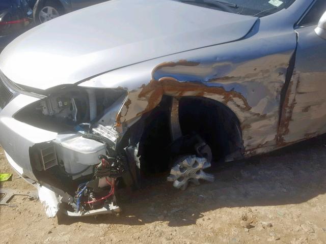 JTHBK262075034751 - 2007 LEXUS IS 250 SILVER photo 9