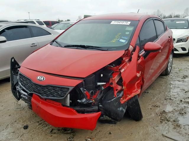 KNADM4A31E6396236 - 2014 KIA RIO LX RED photo 2