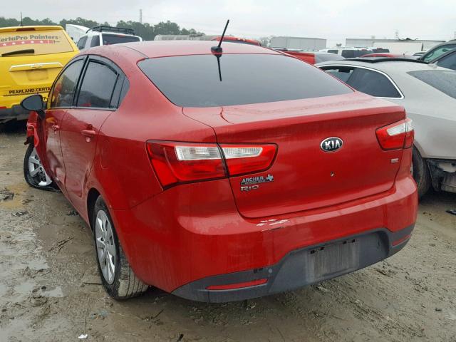 KNADM4A31E6396236 - 2014 KIA RIO LX RED photo 3