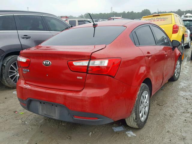 KNADM4A31E6396236 - 2014 KIA RIO LX RED photo 4