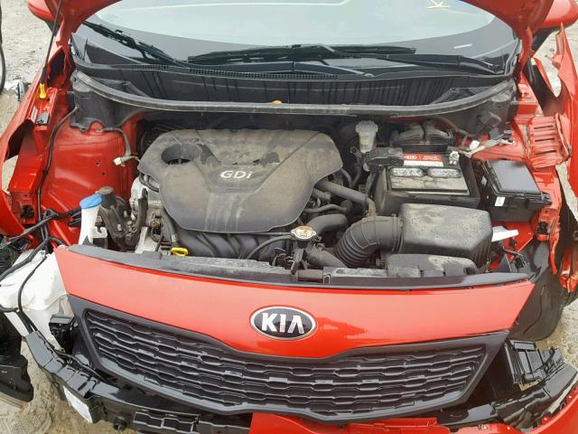 KNADM4A31E6396236 - 2014 KIA RIO LX RED photo 7