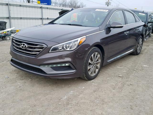 5NPE34AF0FH139838 - 2015 HYUNDAI SONATA SPO GRAY photo 2