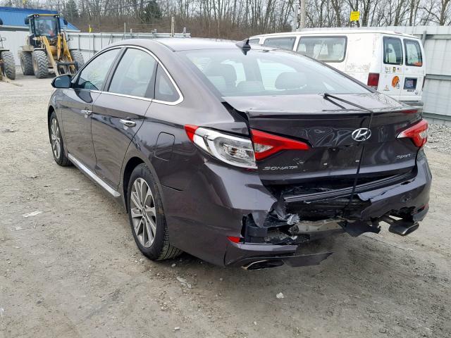 5NPE34AF0FH139838 - 2015 HYUNDAI SONATA SPO GRAY photo 3