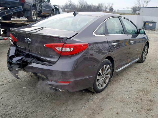 5NPE34AF0FH139838 - 2015 HYUNDAI SONATA SPO GRAY photo 4