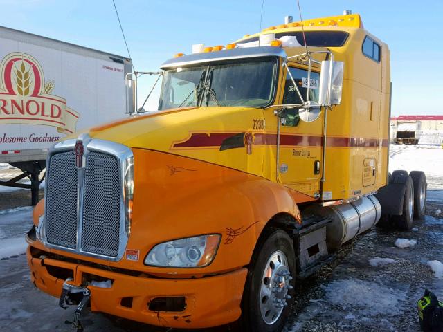 1XKAD49X38J211588 - 2008 KENWORTH CONSTRUCTI YELLOW photo 2