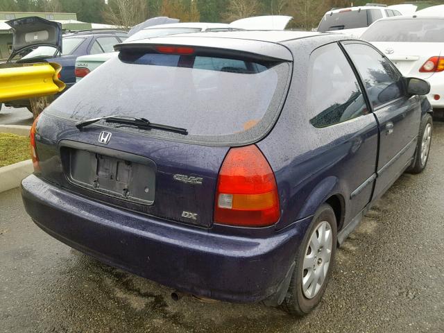 2HGEJ644XWH118856 - 1998 HONDA CIVIC DX BLUE photo 4