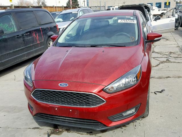 1FADP3M2XHL245219 - 2017 FORD FOCUS SEL RED photo 9