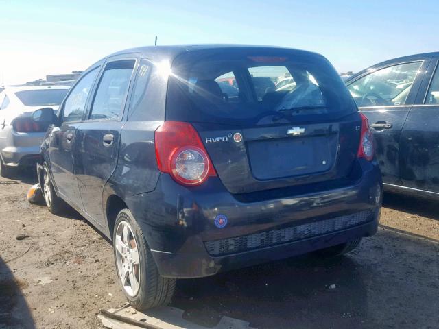 KL1TG66E89B625818 - 2009 CHEVROLET AVEO LT BLACK photo 3