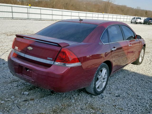 2G1WU583389209236 - 2008 CHEVROLET IMPALA LTZ RED photo 4