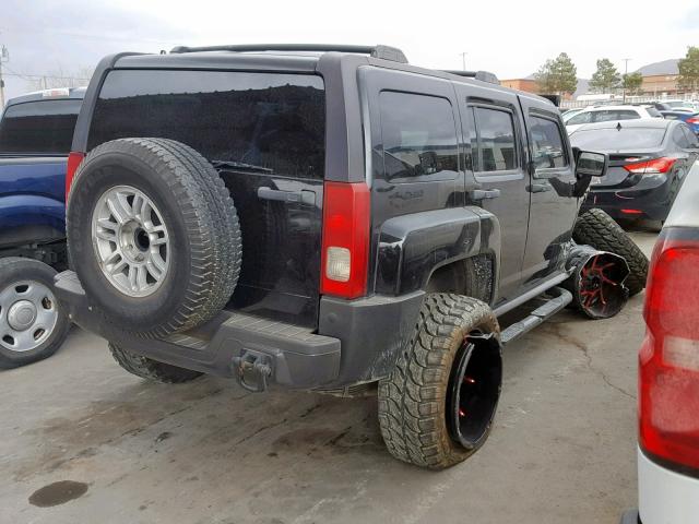 5GTDN13E678215158 - 2007 HUMMER H3 BLACK photo 4