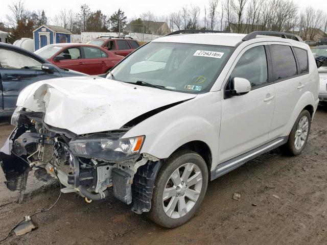 JA4JT3AW3CU002350 - 2012 MITSUBISHI OUTLANDER WHITE photo 2