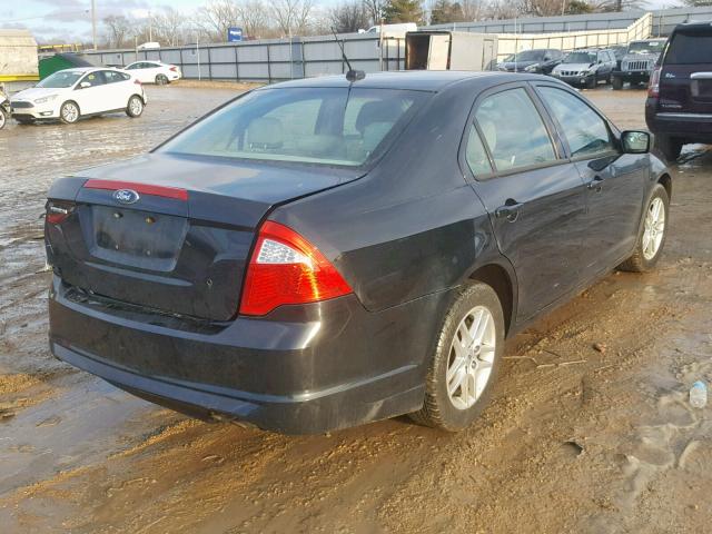 3FAHP0GA2CR411021 - 2012 FORD FUSION S BLACK photo 4