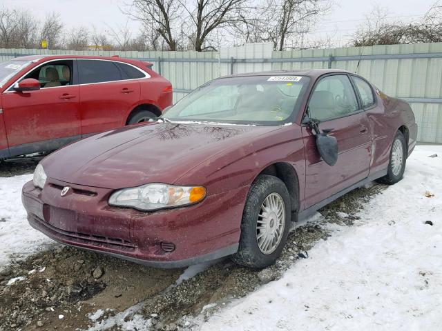 2G1WW15E719369943 - 2001 CHEVROLET MONTE CARL MAROON photo 2