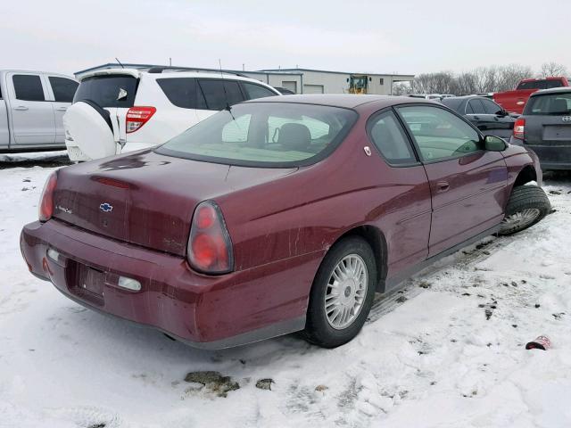 2G1WW15E719369943 - 2001 CHEVROLET MONTE CARL MAROON photo 4