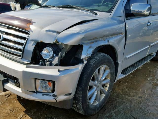 5N3AA08C86N809650 - 2006 INFINITI QX56 SILVER photo 9