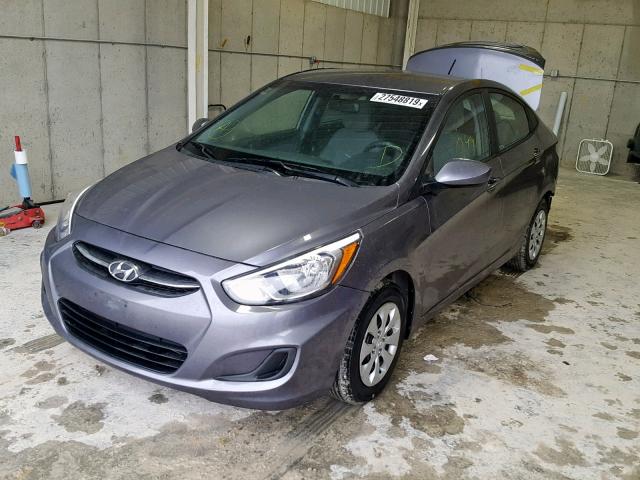 KMHCT4AEXFU800744 - 2015 HYUNDAI ACCENT GRAY photo 2