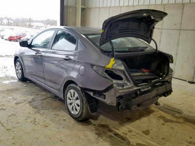 KMHCT4AEXFU800744 - 2015 HYUNDAI ACCENT GRAY photo 3