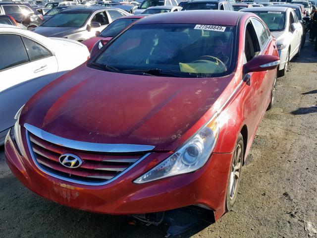 5NPEB4AC1EH943265 - 2014 HYUNDAI SONATA GLS RED photo 2