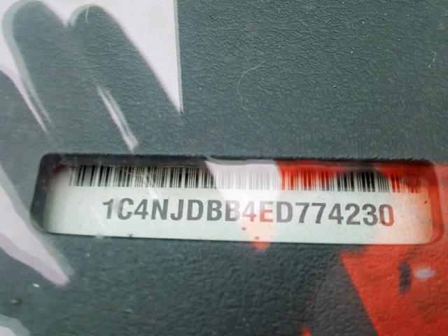 1C4NJDBB4ED774230 - 2014 JEEP COMPASS SP Қара фото 10