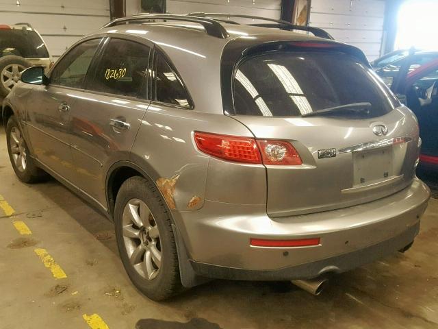 JNRAS08W94X211444 - 2004 INFINITI FX35 GRAY photo 3