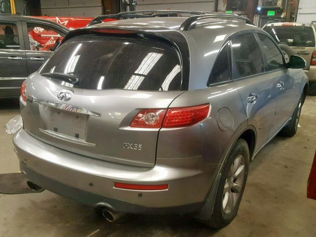 JNRAS08W94X211444 - 2004 INFINITI FX35 GRAY photo 4