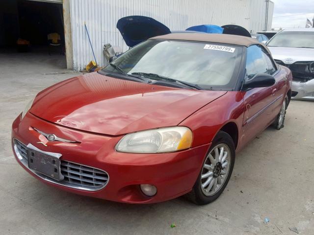 1C3EL55U51N676619 - 2001 CHRYSLER SEBRING LX RED photo 2