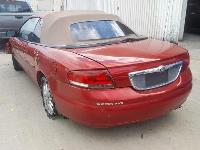 1C3EL55U51N676619 - 2001 CHRYSLER SEBRING LX RED photo 3