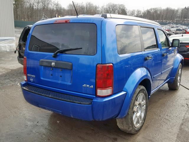 1D8GU58647W714859 - 2007 DODGE NITRO R/T BLUE photo 4