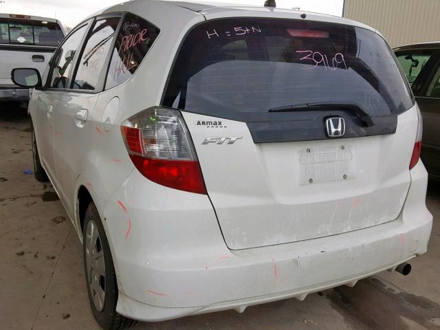 JHMGE8G33DC053468 - 2013 HONDA FIT WHITE photo 3