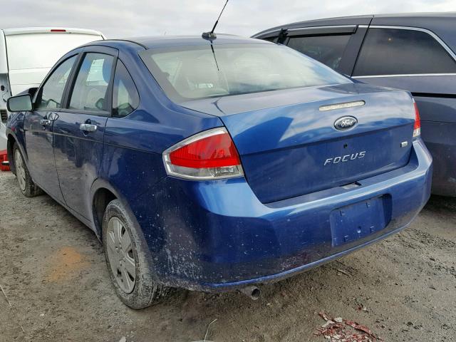 1FAHP34N18W291824 - 2008 FORD FOCUS S/SE BLUE photo 3