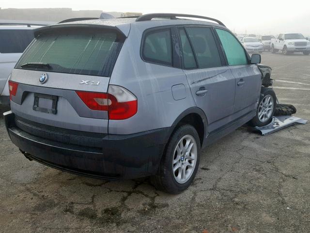 WBXPA73495WC50754 - 2005 BMW X3 2.5I CHARCOAL photo 4