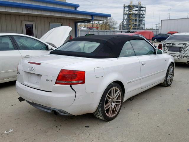 WAUAF48H89K011041 - 2009 AUDI A4 2.0T CA WHITE photo 4