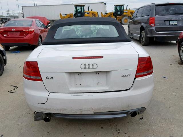 WAUAF48H89K011041 - 2009 AUDI A4 2.0T CA WHITE photo 9