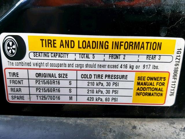 1G1ZT61806F117176 - 2006 CHEVROLET MALIBU MAX შავი ფოტო 10