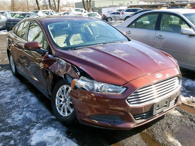 3FA6P0G77FR165910 - 2015 FORD FUSION S ORANGE photo 1