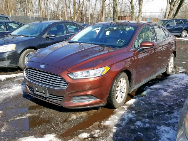 3FA6P0G77FR165910 - 2015 FORD FUSION S ORANGE photo 2