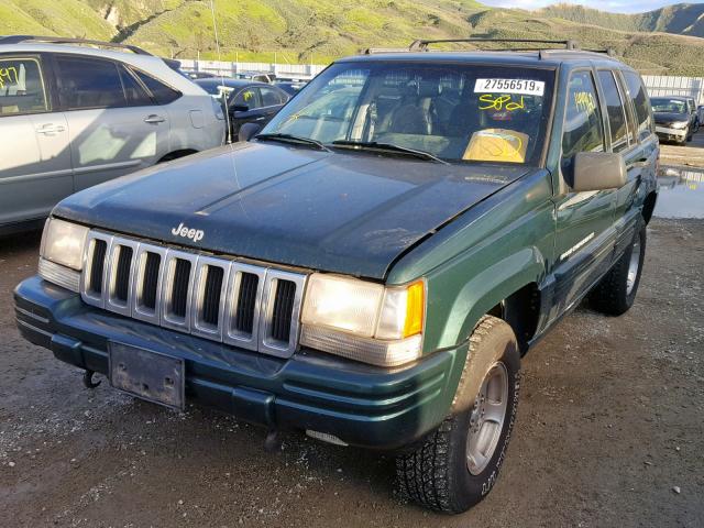 1J4GZ48Y5WC291523 - 1998 JEEP GRAND CHER GREEN photo 2