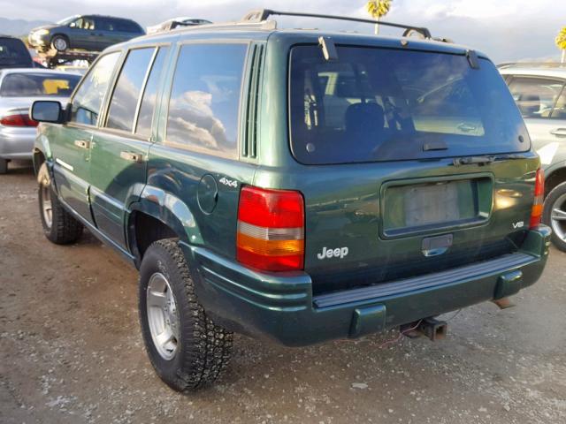 1J4GZ48Y5WC291523 - 1998 JEEP GRAND CHER GREEN photo 3