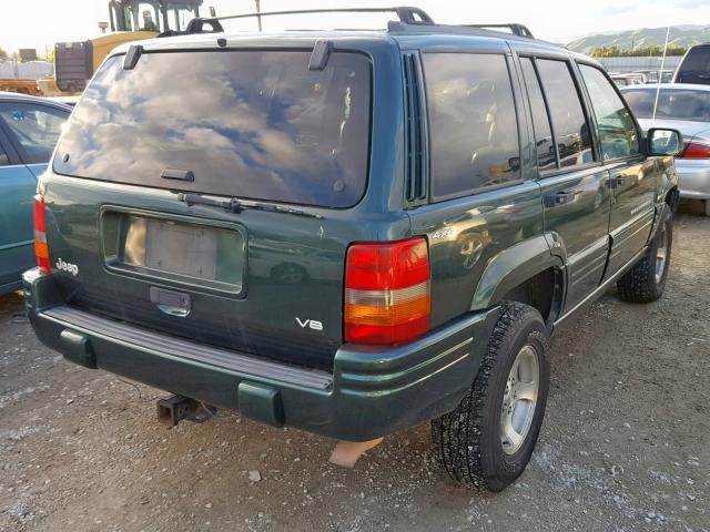 1J4GZ48Y5WC291523 - 1998 JEEP GRAND CHER GREEN photo 4