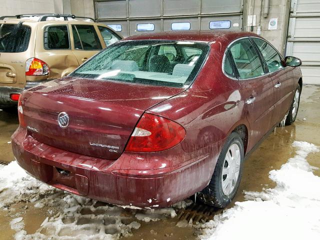 2G4WC552271111975 - 2007 BUICK LACROSSE C MAROON photo 4