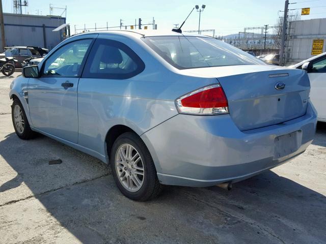 1FAHP33N38W141666 - 2008 FORD FOCUS SE BLUE photo 3