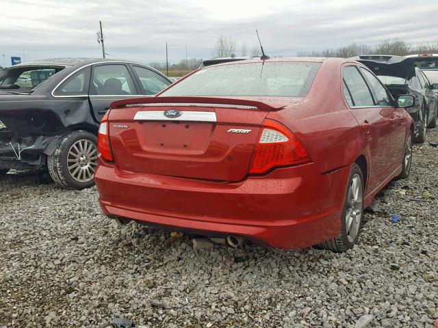 3FAHP0KC3AR317395 - 2010 FORD FUSION SPO RED photo 4