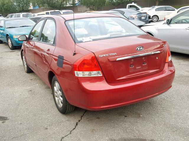 KNAFE222995645183 - 2009 KIA SPECTRA EX RED photo 3