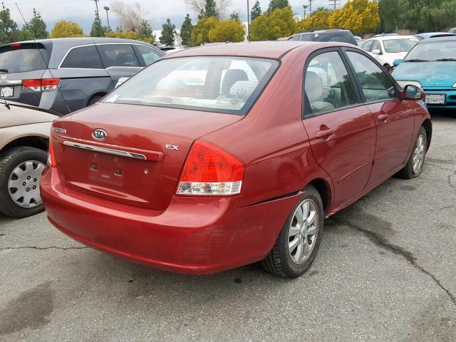 KNAFE222995645183 - 2009 KIA SPECTRA EX RED photo 4