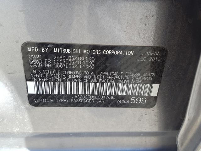 JA32U2FU8EU017095 - 2014 MITSUBISHI LANCER ES/ES SPORT  photo 10