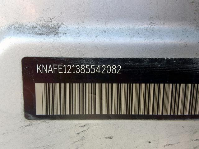 KNAFE121385542082 - 2008 KIA SPECTRA EX SILVER photo 10