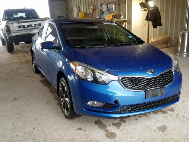 KNAFX4A89E5095697 - 2014 KIA FORTE EX BLUE photo 1