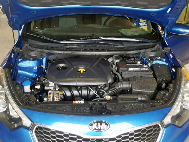 KNAFX4A89E5095697 - 2014 KIA FORTE EX BLUE photo 7